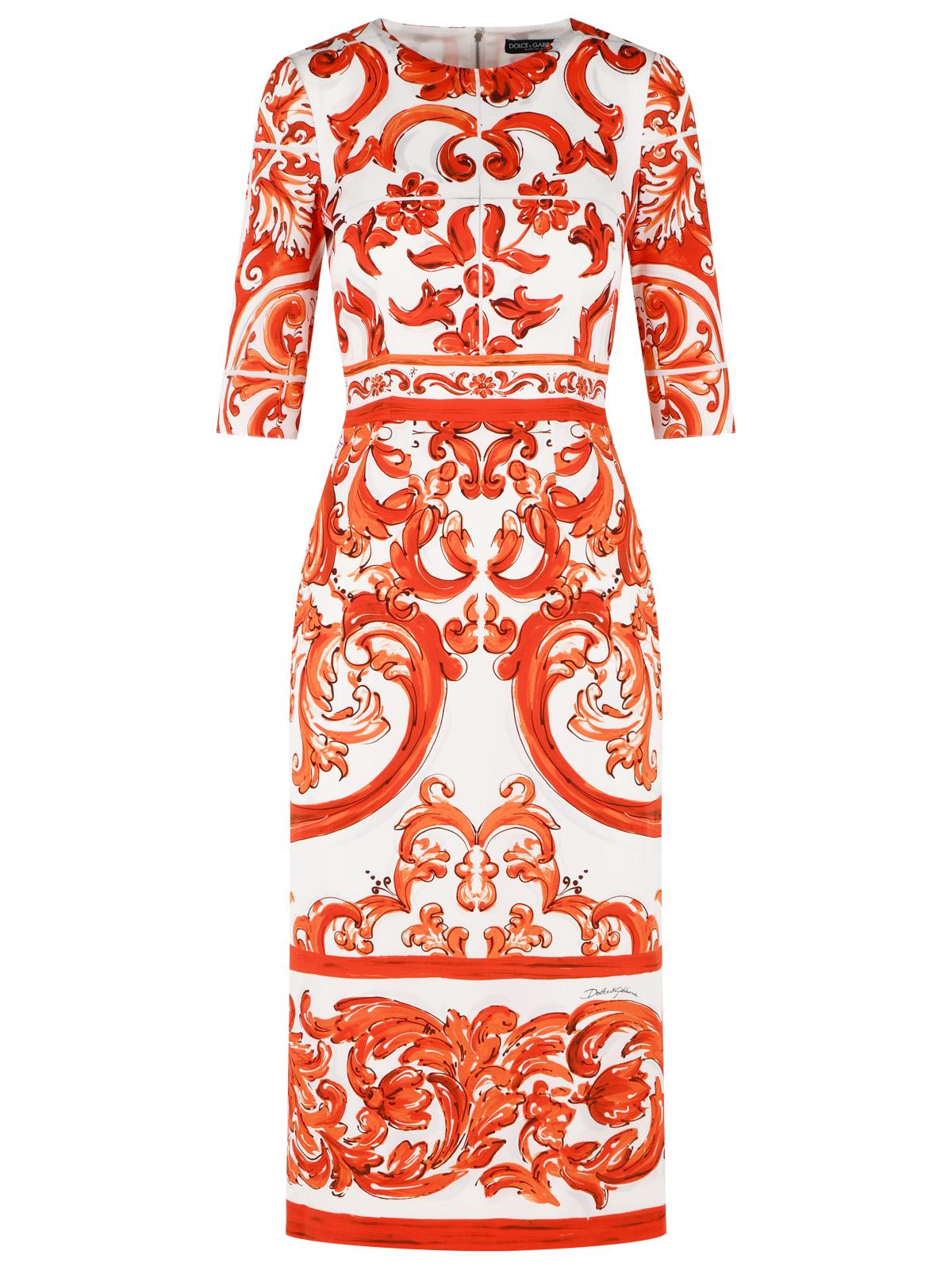 Dolce & Gabbana Majolica Print Silk 'Charmeuse' Dress Women