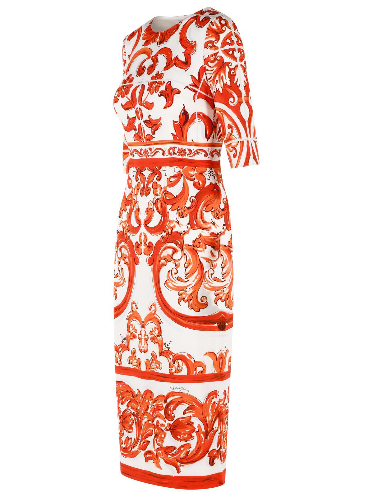 Dolce & Gabbana Majolica Print Silk 'Charmeuse' Dress Women