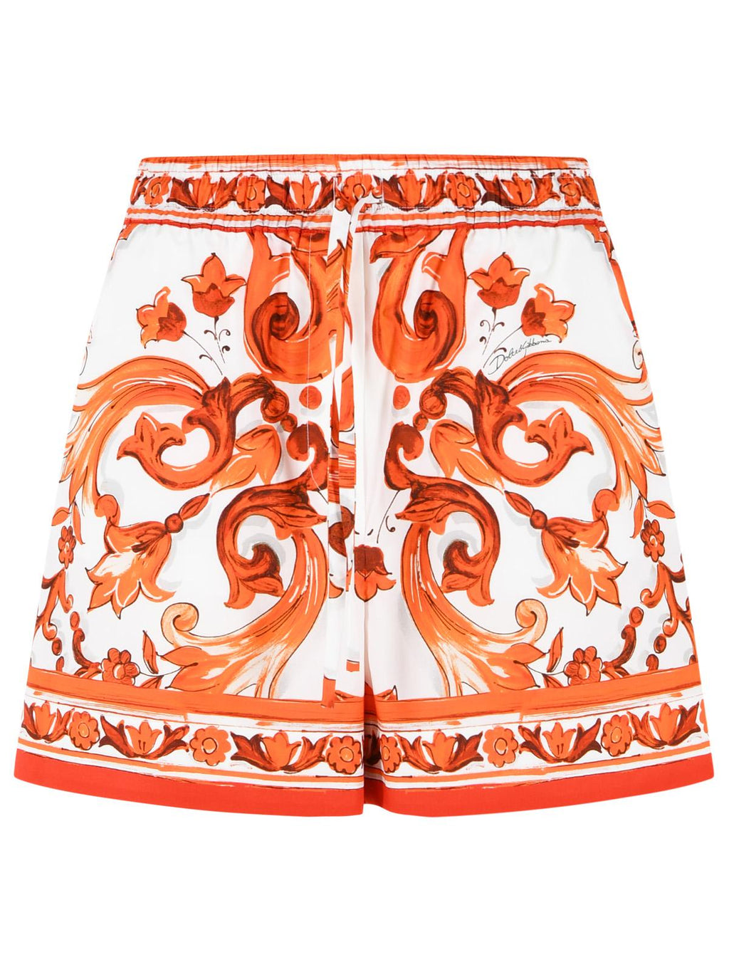 Dolce & Gabbana 'Maiolica' Print Cotton Poplin Shorts Women