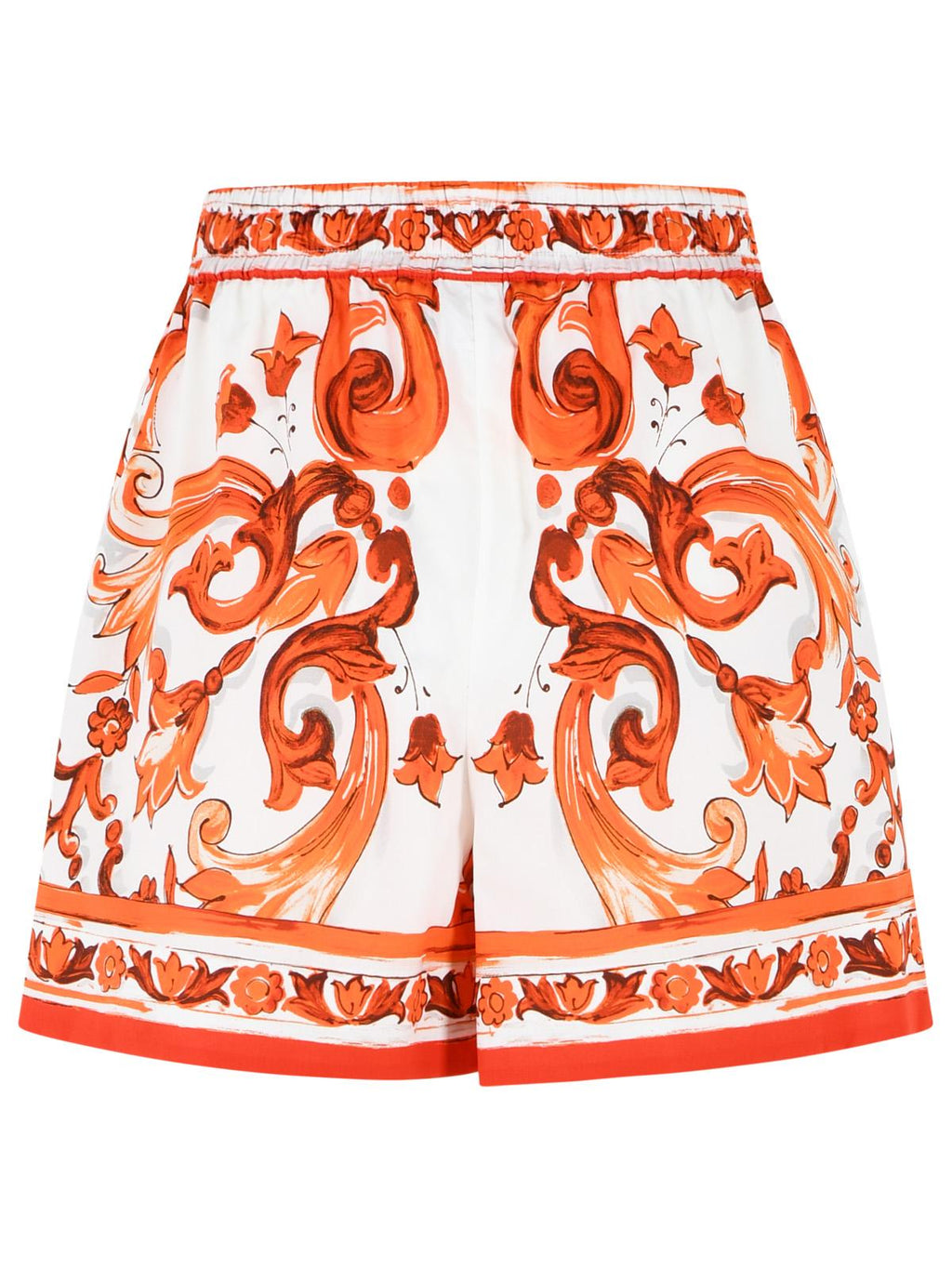 Dolce & Gabbana 'Maiolica' Print Cotton Poplin Shorts Women