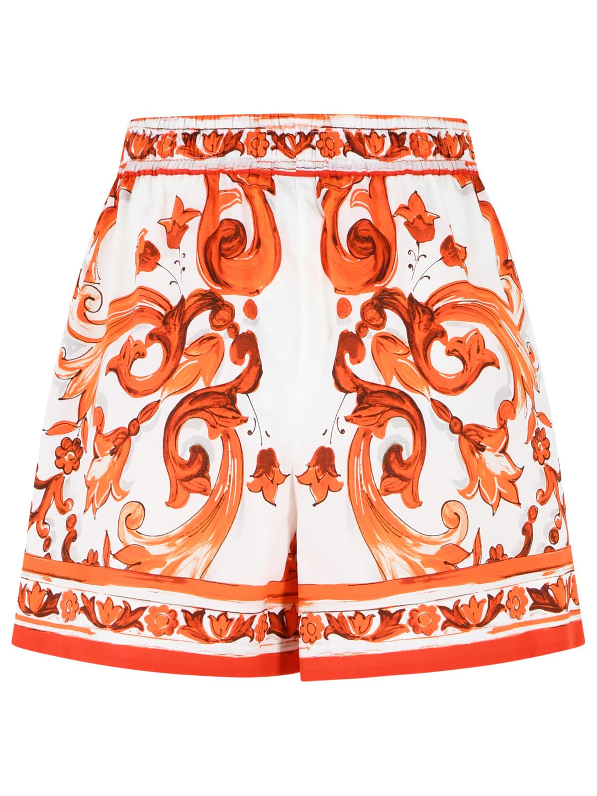 Dolce & Gabbana 'Maiolica' Print Cotton Poplin Shorts Women