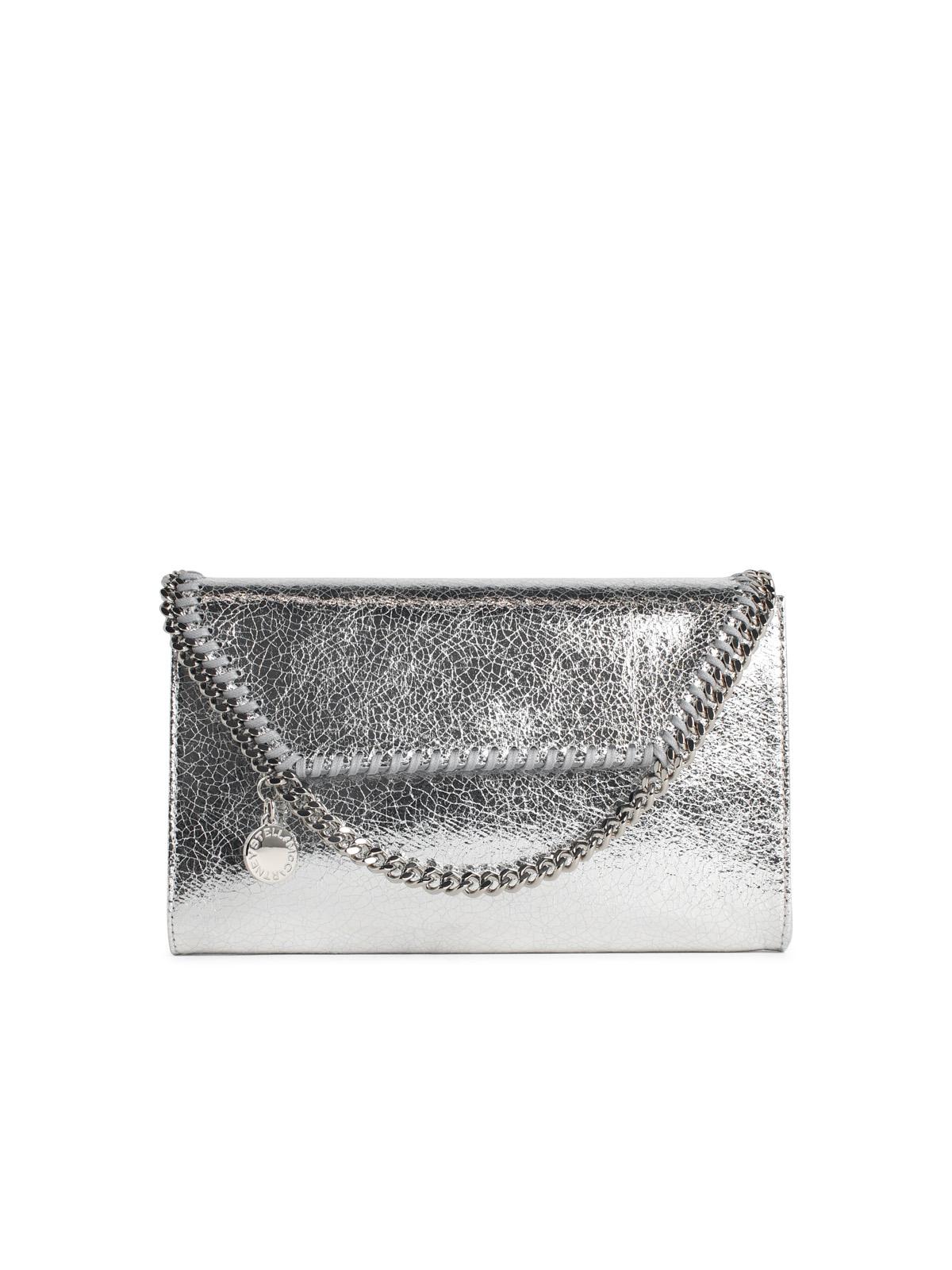 Stella Mccartney 'Falabella' Silver Vegan Leather Wallet Bag Women