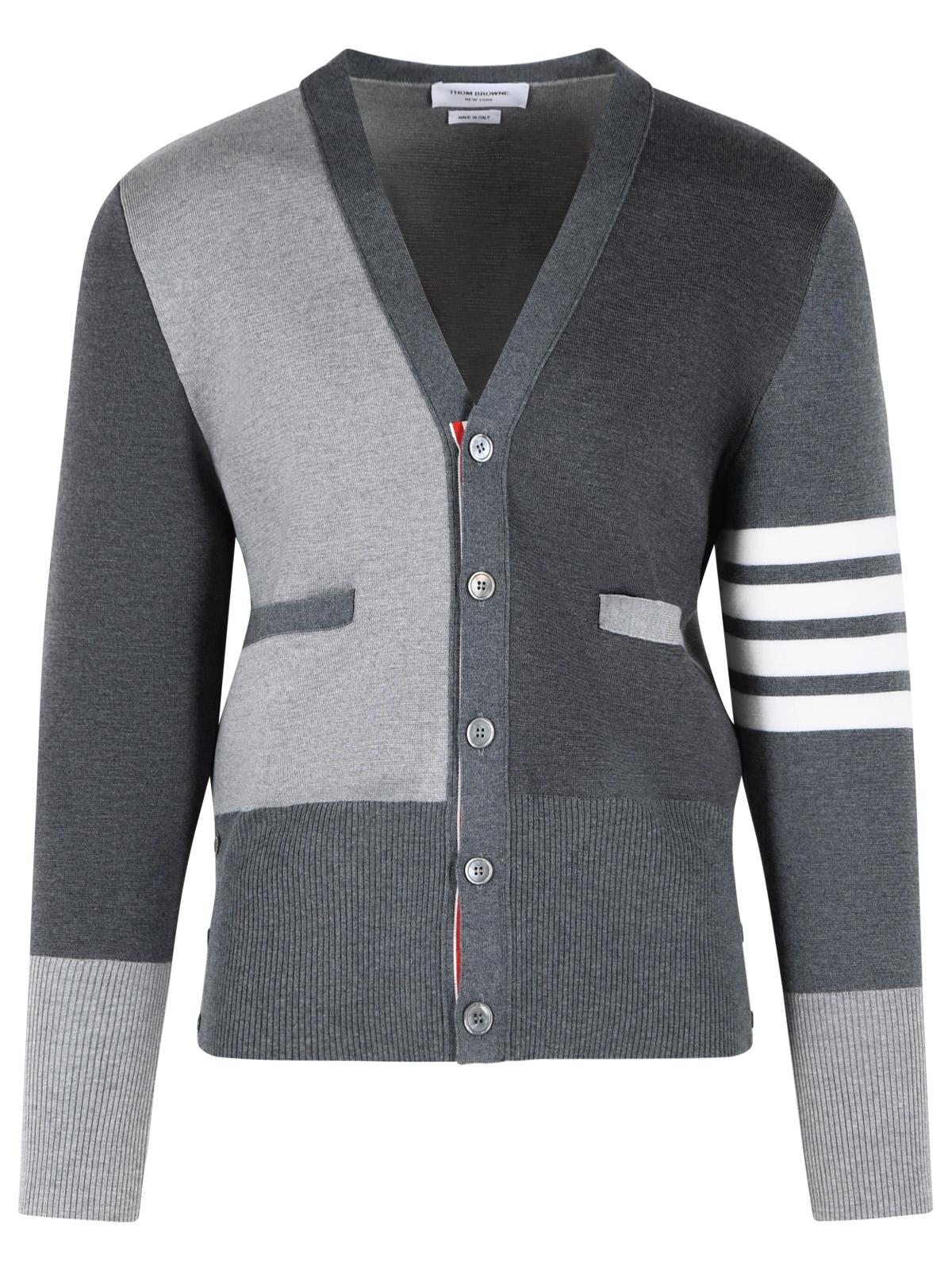 Thom Browne 'Fun Mix' Grey Merino Wool Cardigan Men