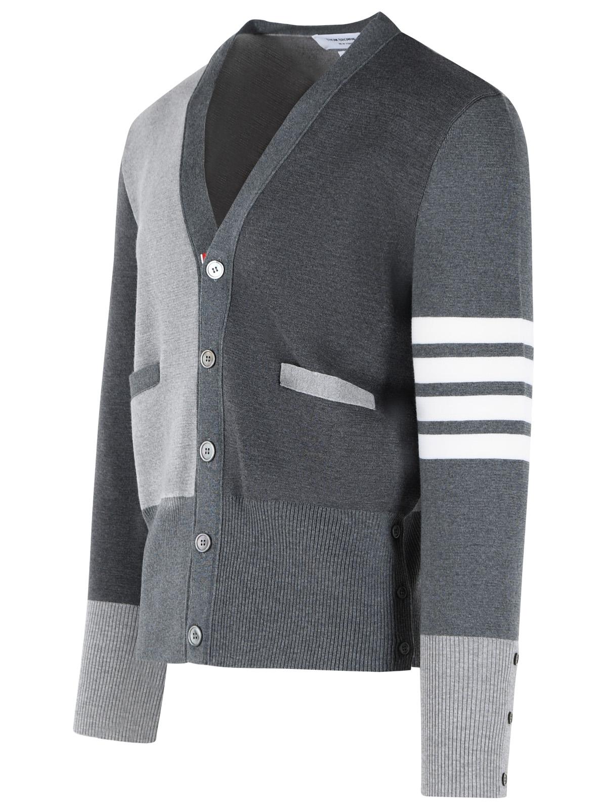 Thom Browne 'Fun Mix' Grey Merino Wool Cardigan Men