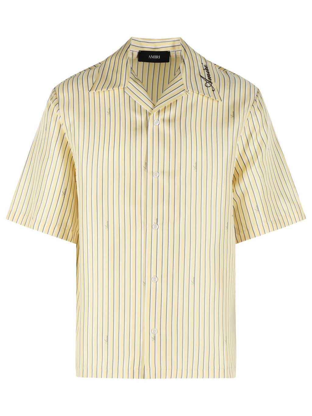 Amiri 'Amiri Script Bowling' Yellow Silk Shirt Men