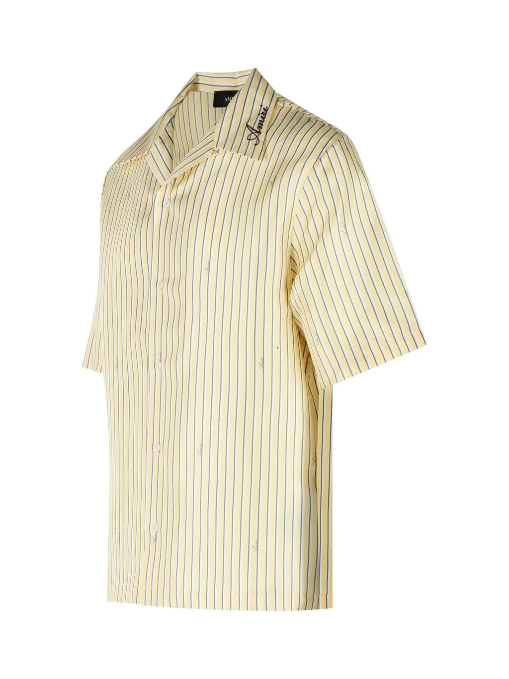 Amiri 'Amiri Script Bowling' Yellow Silk Shirt Men