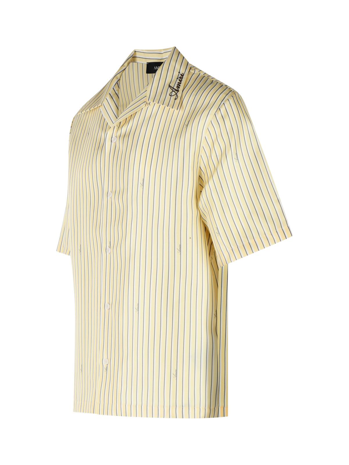 Amiri 'Amiri Script Bowling' Yellow Silk Shirt Men