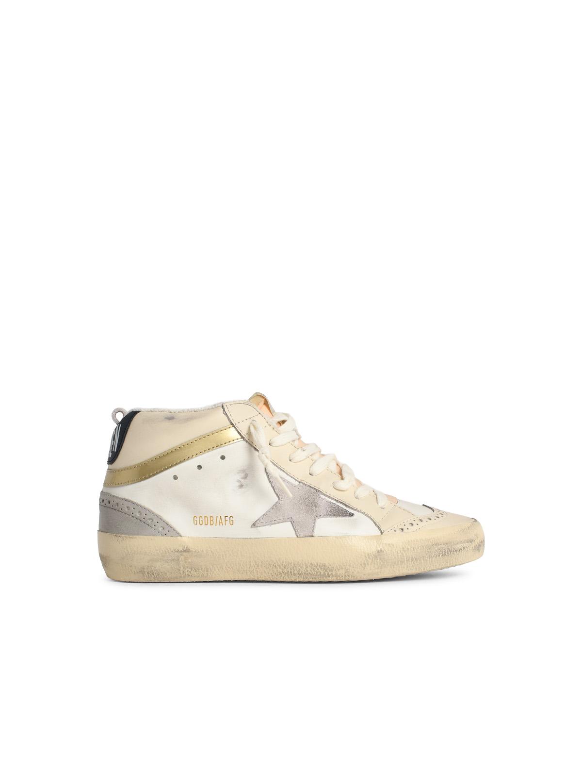 Golden Goose 'Mid Star Double Quarter' White Pele Sneakers Women