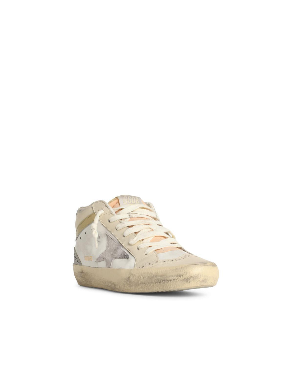 Golden Goose 'Mid Star Double Quarter' White Pele Sneakers Women