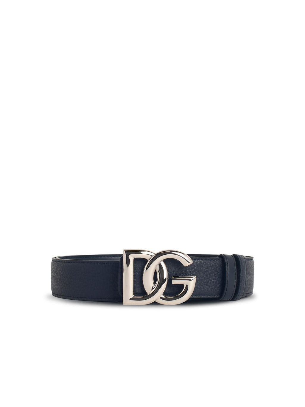 Dolce & Gabbana 'Dg' Logo Belt In Blue Leather Men