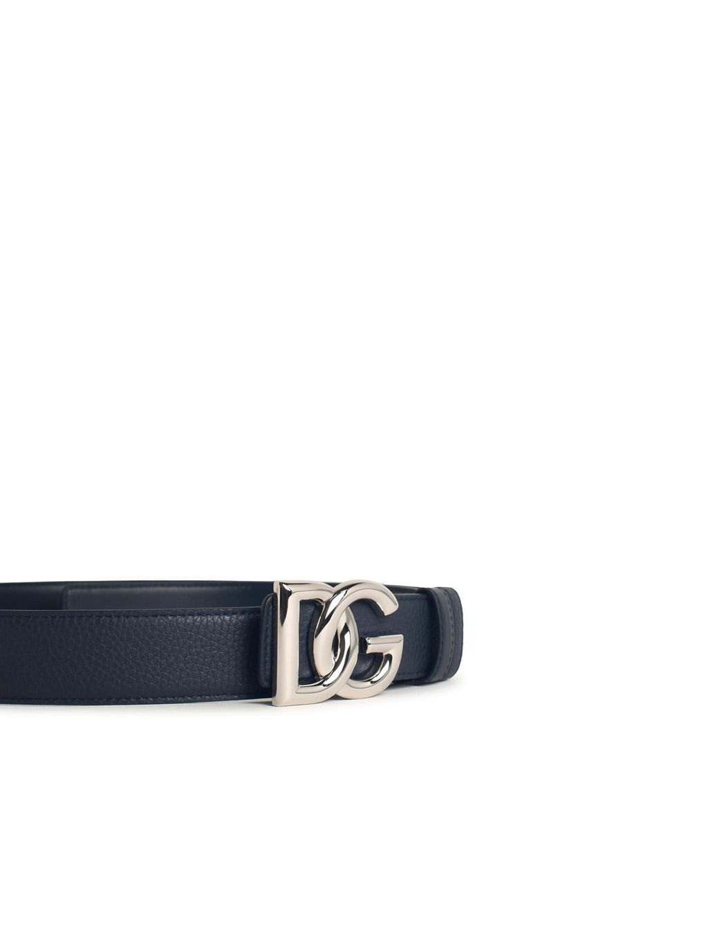 Dolce & Gabbana 'Dg' Logo Belt In Blue Leather Men