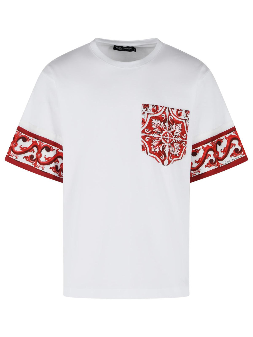 Dolce & Gabbana 'Maiolica' Print Cotton And Silk T-Shirt Men