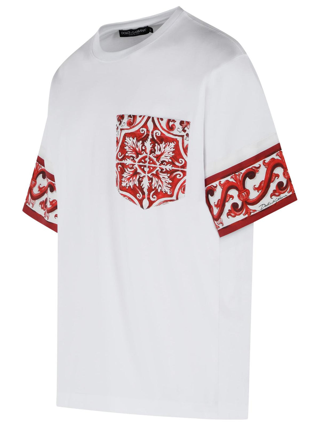 Dolce & Gabbana 'Maiolica' Print Cotton And Silk T-Shirt Men