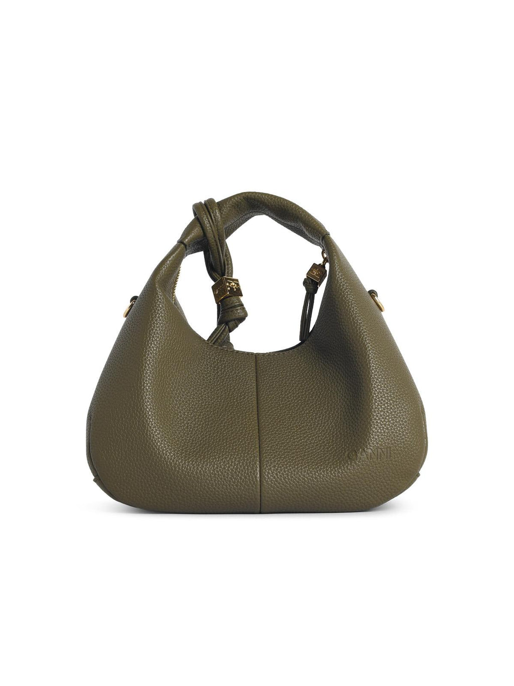 Ganni Green Eco Leather Mini Hobo Bag Women