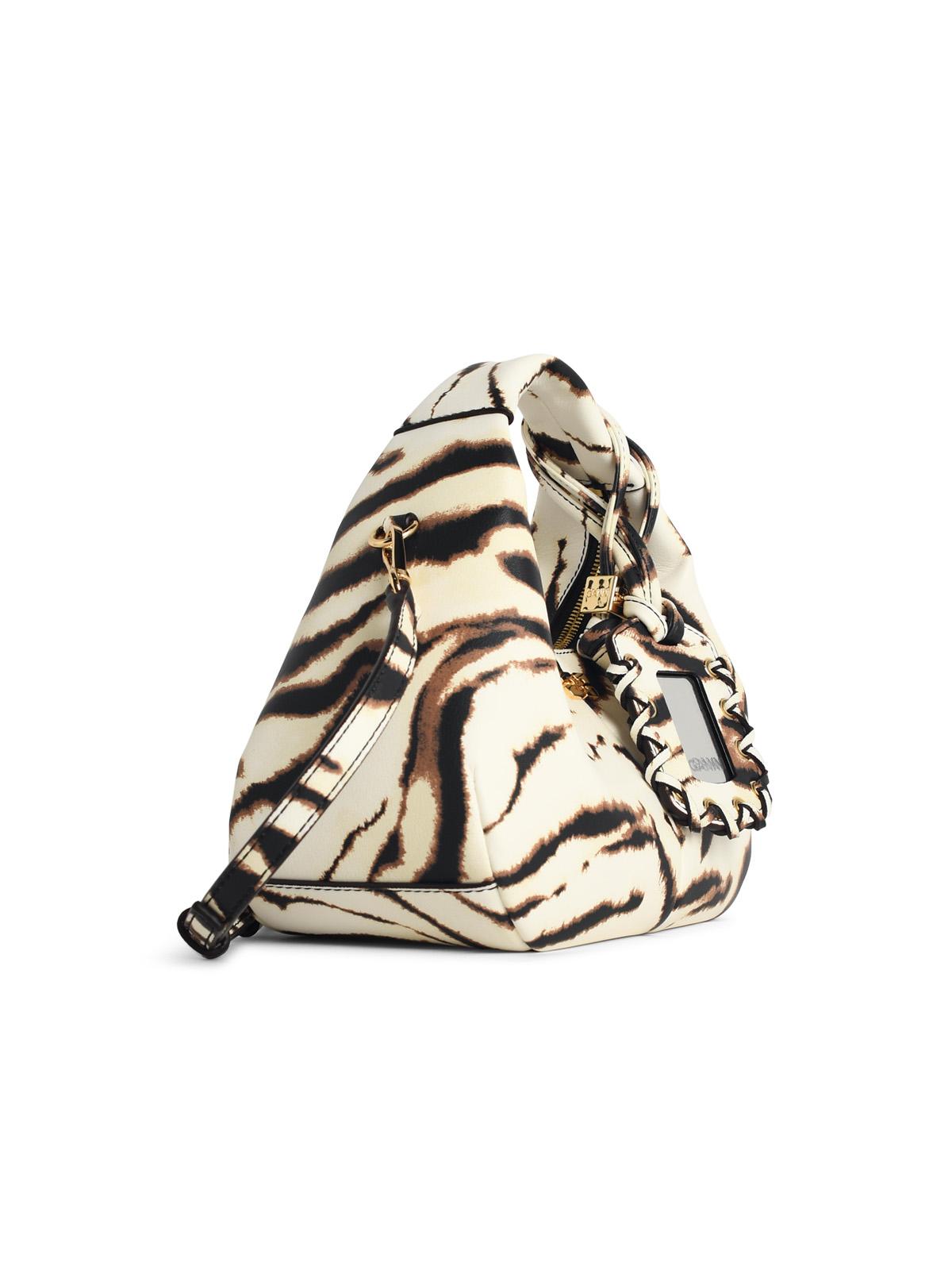 Ganni Zebra Eco Leather Mini Hobo Bag Women