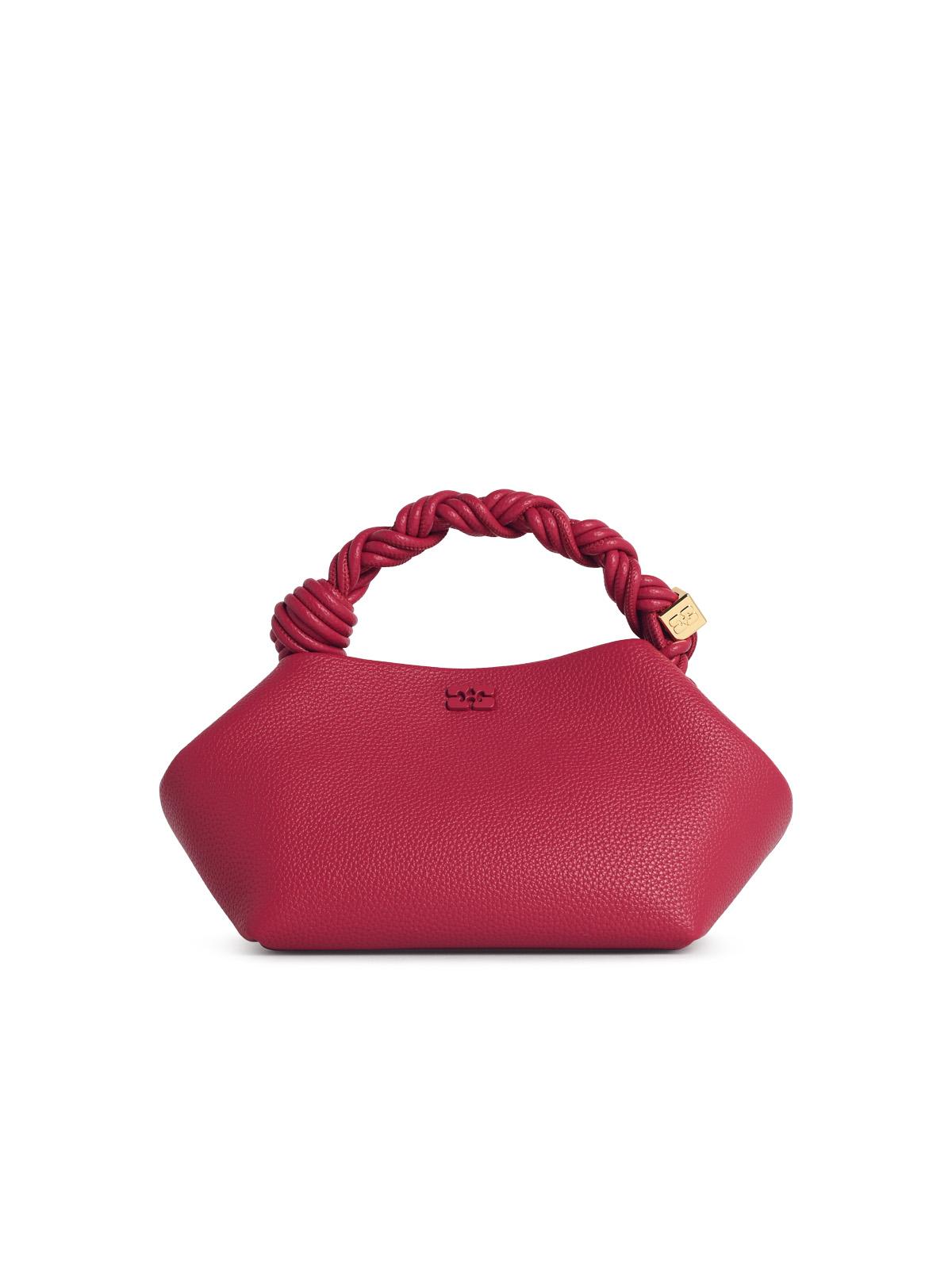 Ganni Small 'Bou' Bag In Persian Red Hammered Leather Women