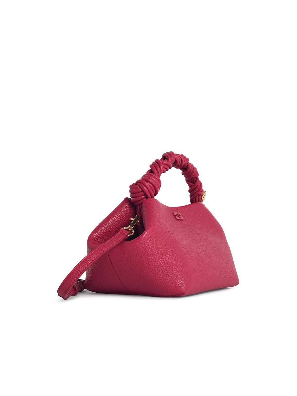 Ganni Small 'Bou' Bag In Persian Red Hammered Leather Women