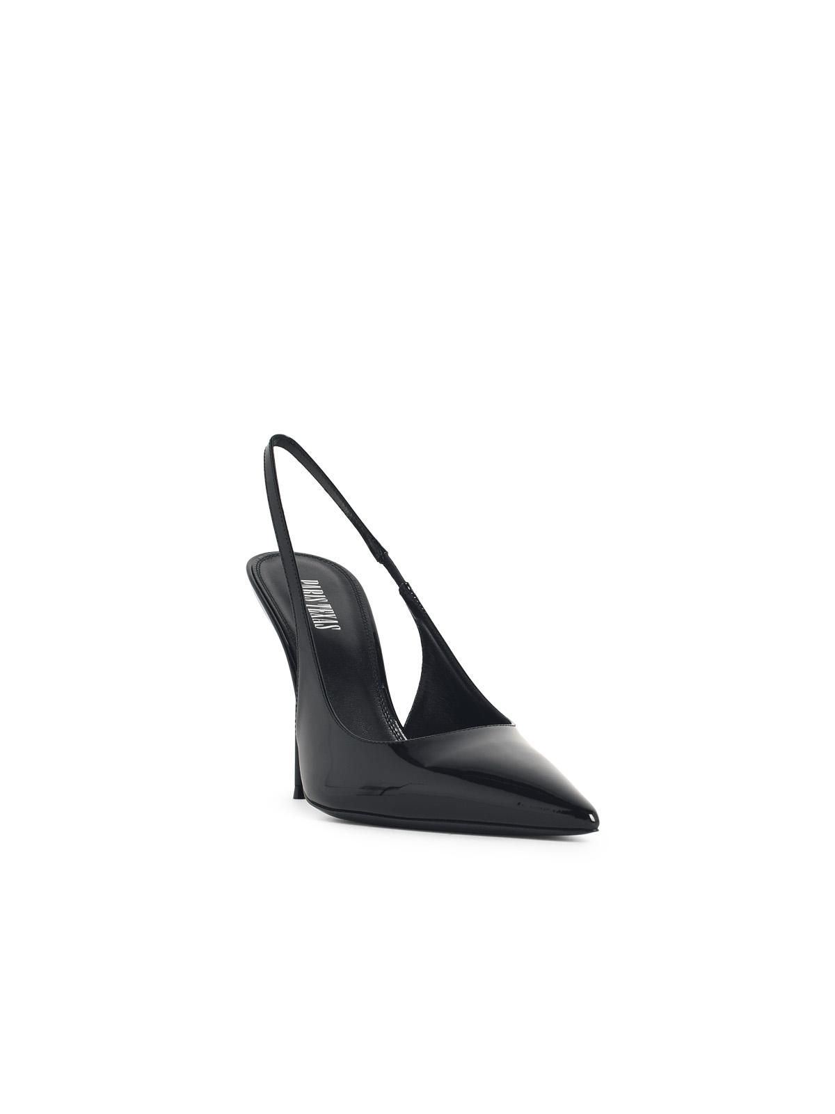 Paris Texas 'Lidia' Black Leather Slingbacks Women