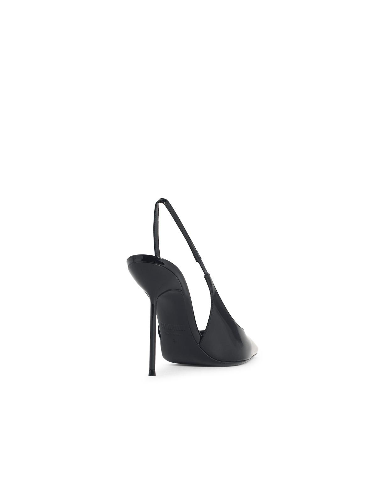 Paris Texas 'Lidia' Black Leather Slingbacks Women