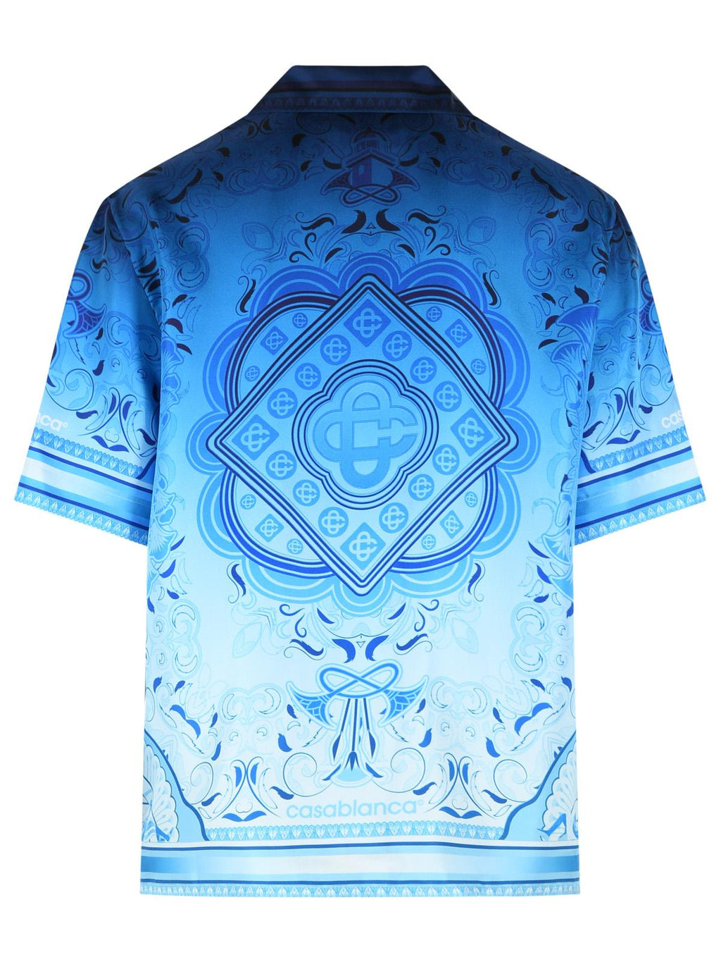 Casablanca 'Egyption Rug' Light Blue Silk Shirt Men