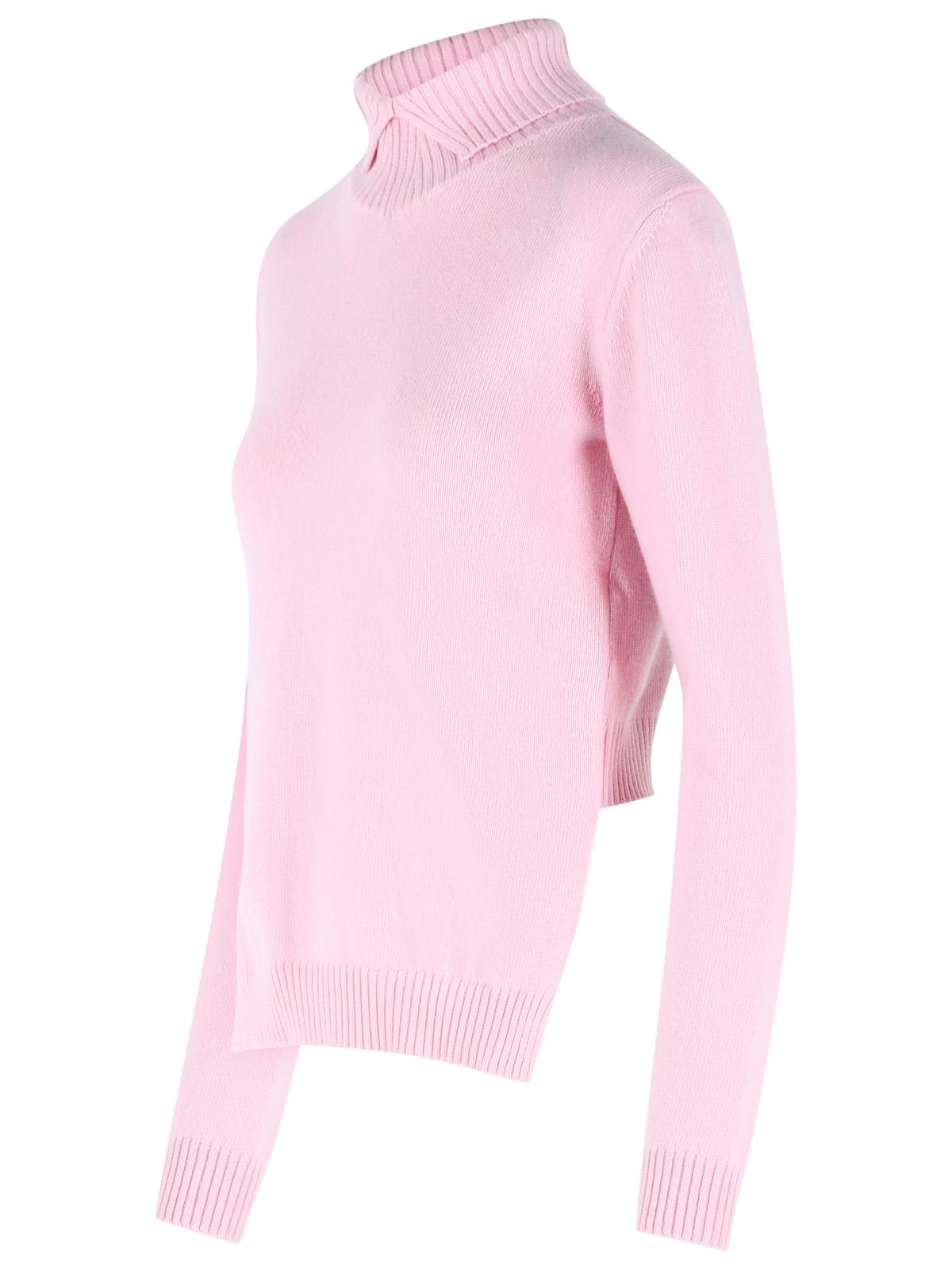 Jil Sander Pink Wool Turtleneck Sweater Women
