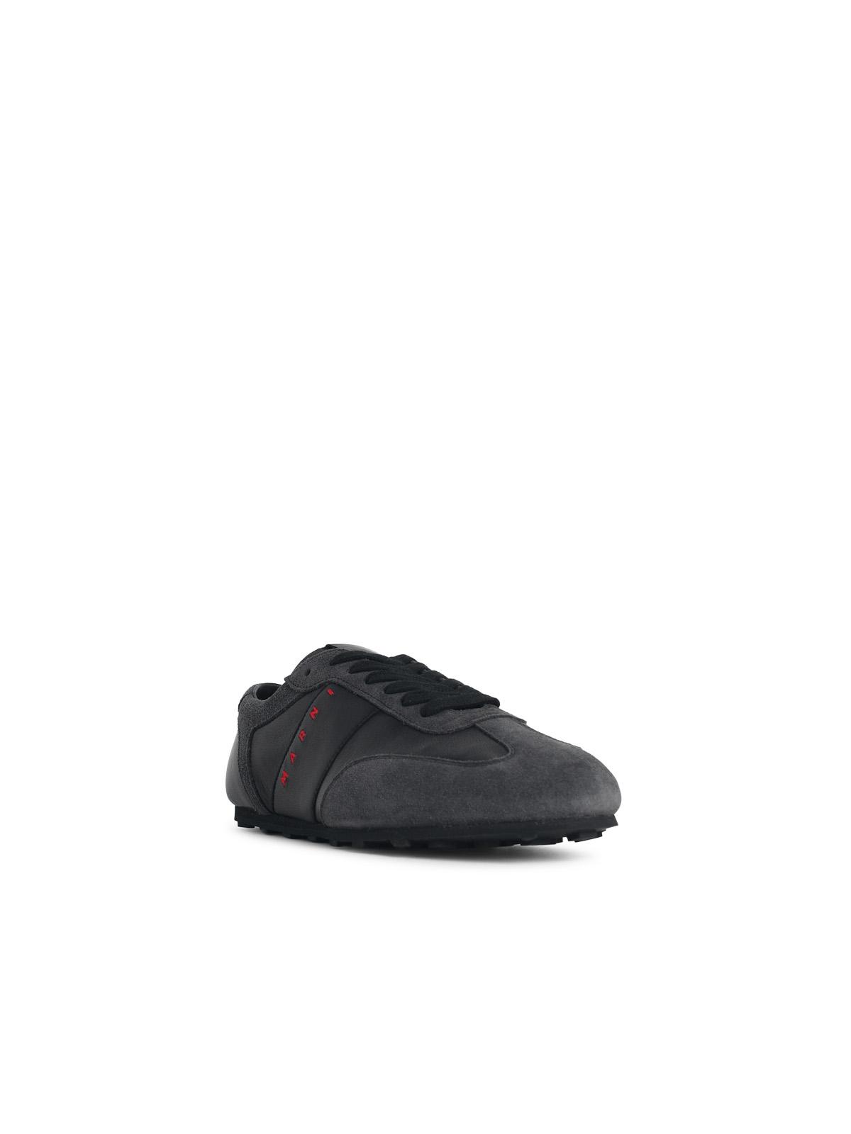Marni 'Softy Soccer' Black And Grey Leather Sneakers Men