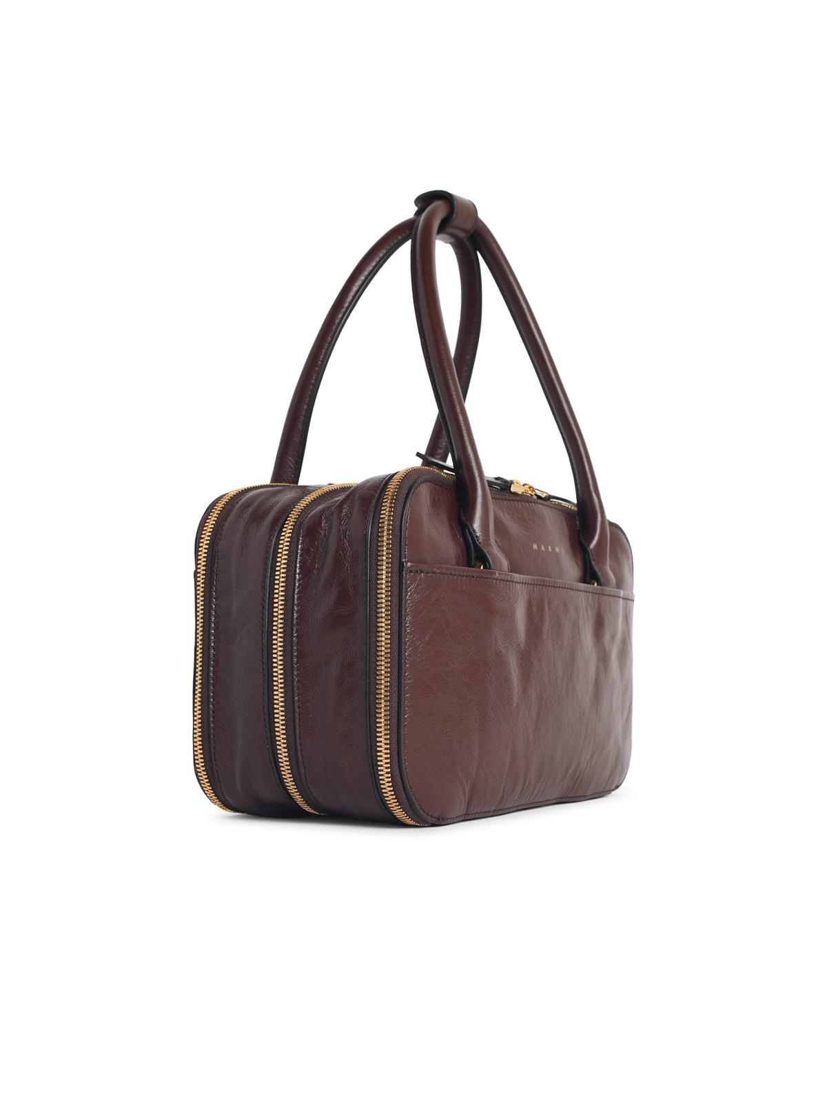 Marni 'Boxyne' 'Sudan' Small Brown Leather Bag Women