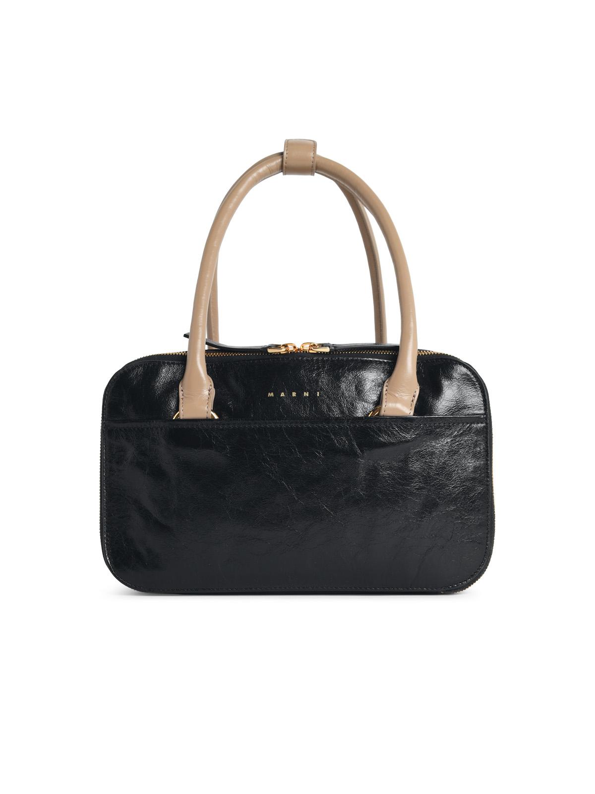 Marni Small 'Boxyne' Bag In Black Brown And Taupe Leather Women
