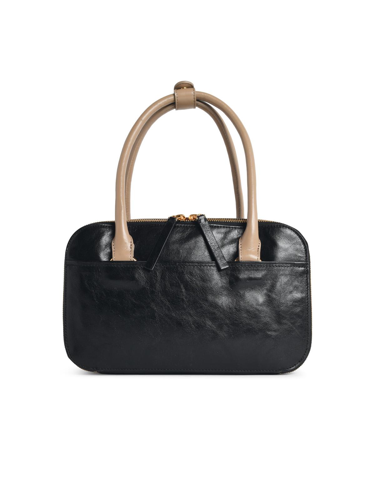 Marni Small 'Boxyne' Bag In Black Brown And Taupe Leather Women