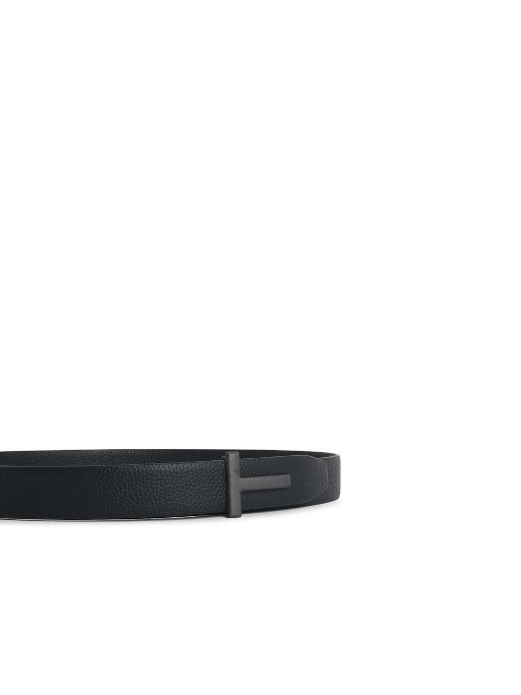 Tom Ford 'T Icon' Black Leather Belt Men