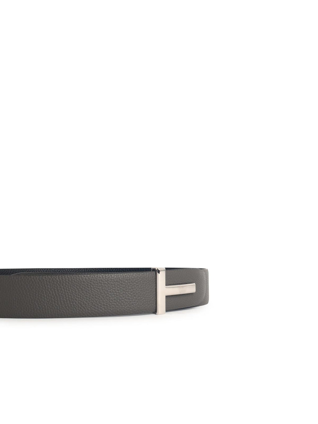 Tom Ford 'T Icon' Grey Leather Belt Men
