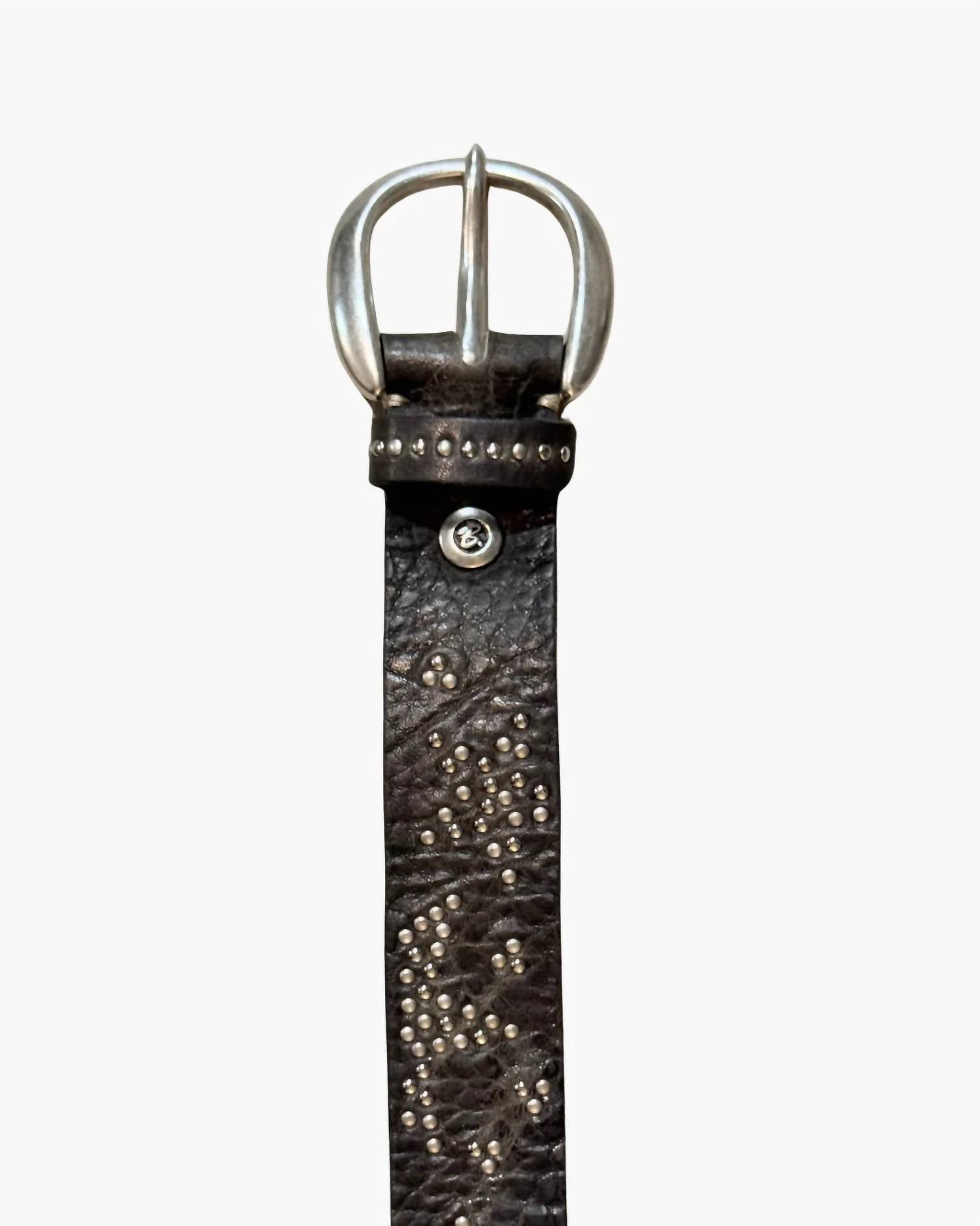 Women's Starleen Leather Belt In Anthracite Silver