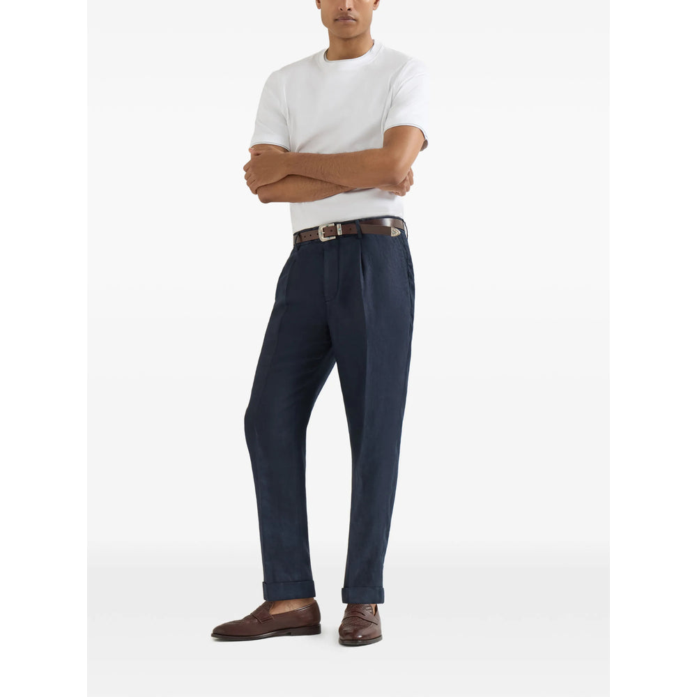 Brunello Cucinelli Blue Trousers - Tailored Trousers Men