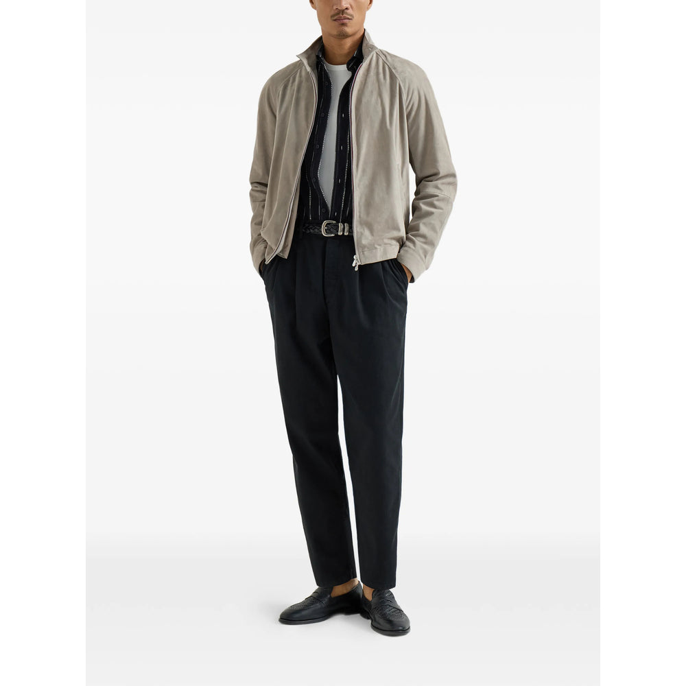 Brunello Cucinelli Neutrals Jackets - Leather Jackets Men