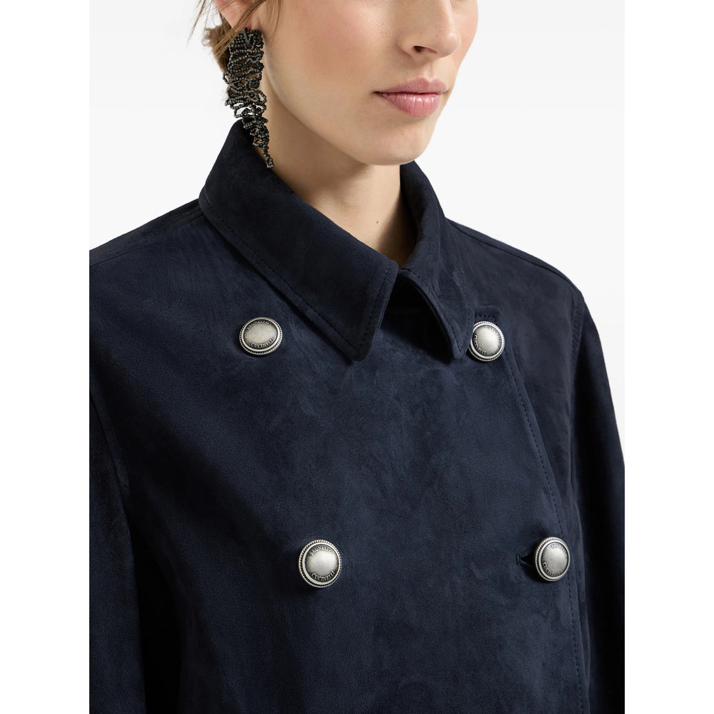 Brunello Cucinelli Blue Jackets - Leather Jackets Women