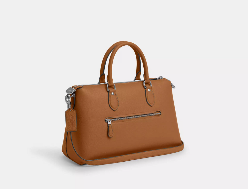 NWT Coach Leather Georgia Sachel Convertible Bag In Silver/Tan