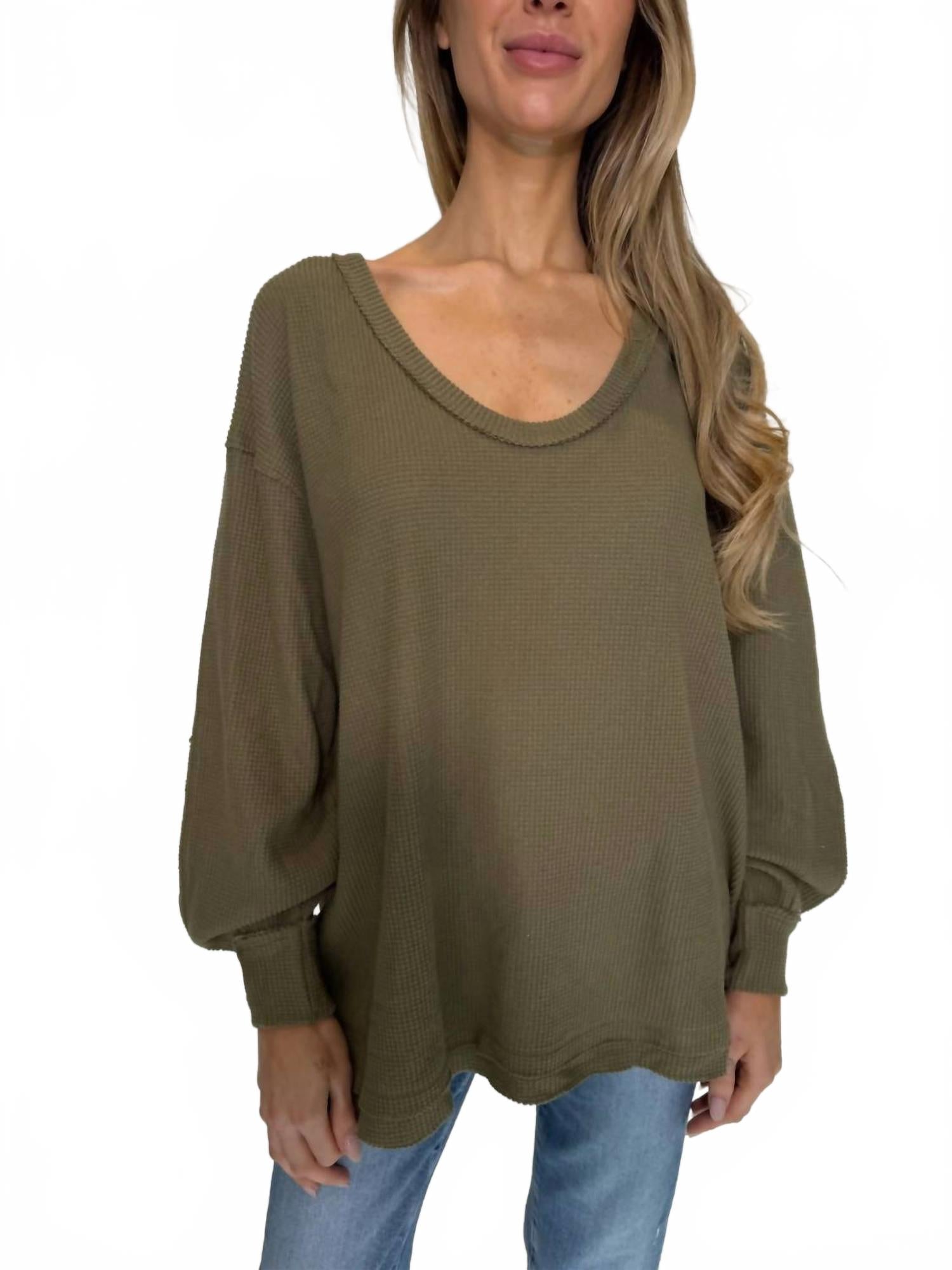 Coast 2 Coast Thermal Top In Gothic Olive Cross