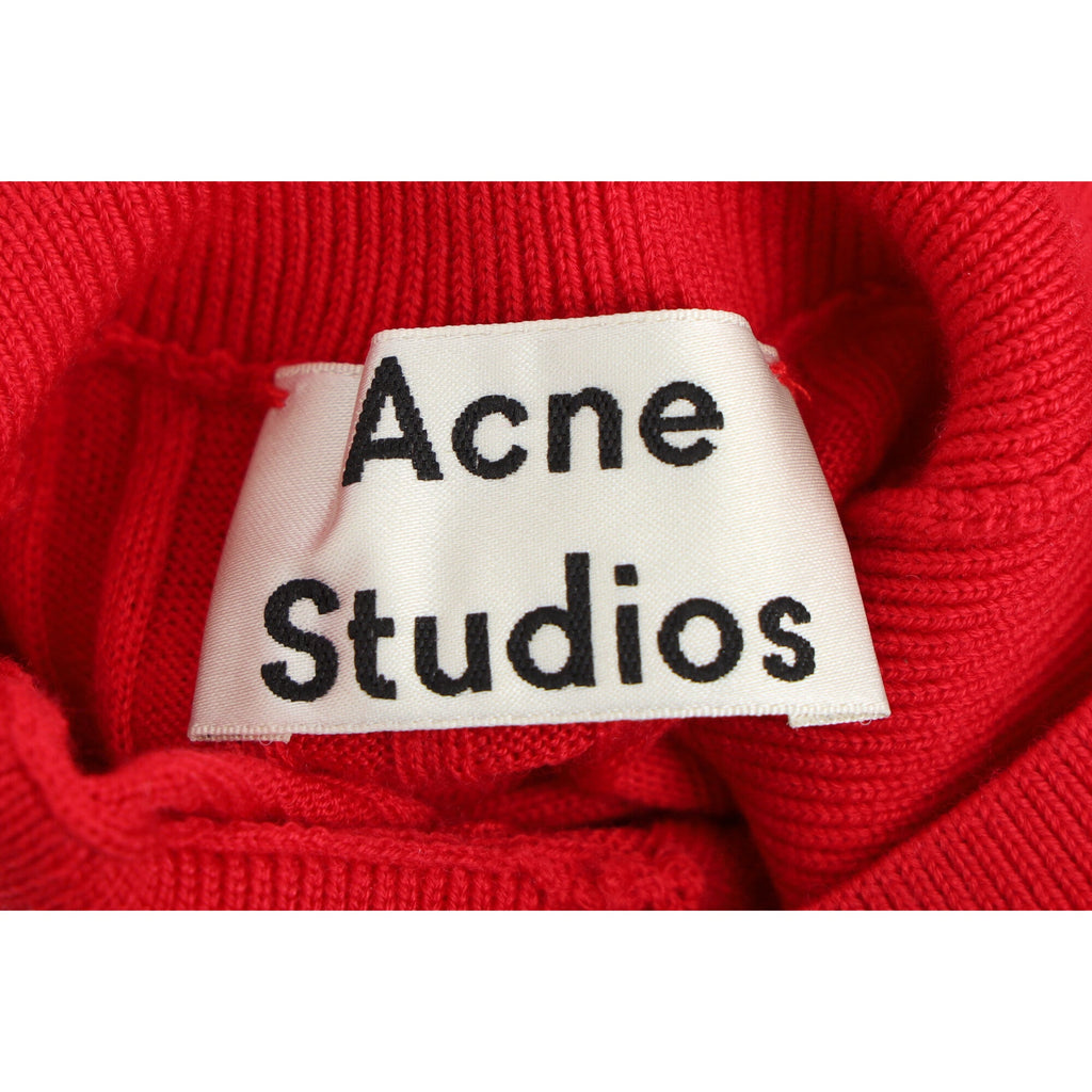 Acne Studios Ribbed-Knit Sweater in Red Wool