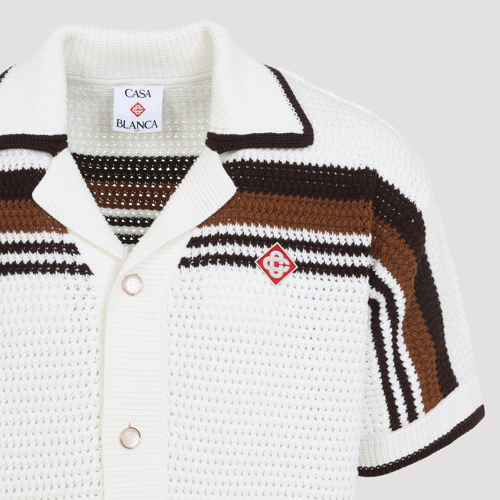 Casablanca Short-Sleeve Crochet Shirt Men