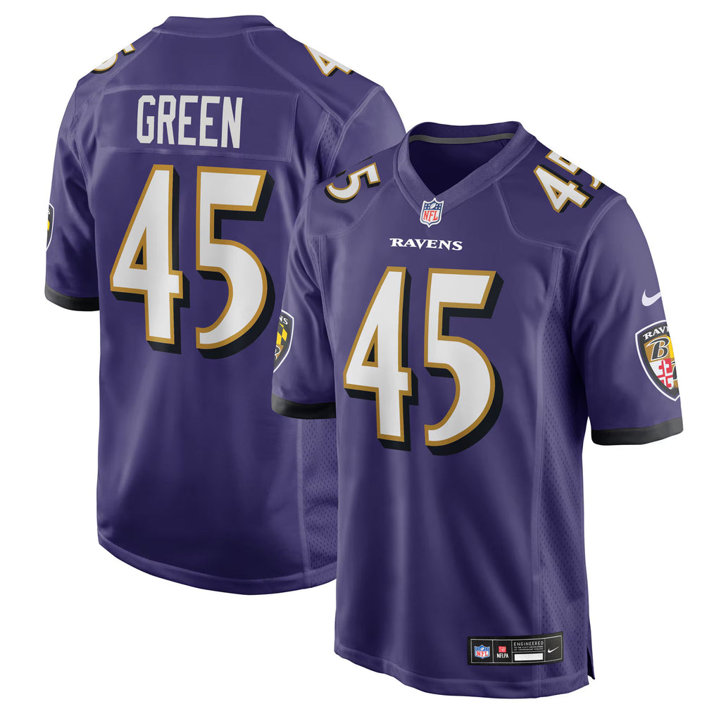 Baltimore Ravens Mike Green Purple Team Game Jersey