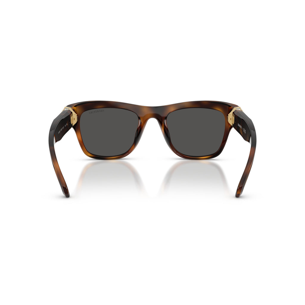 0Sk6056U Rectangular Tortoiseshell Sunglasses with Crystal Accents