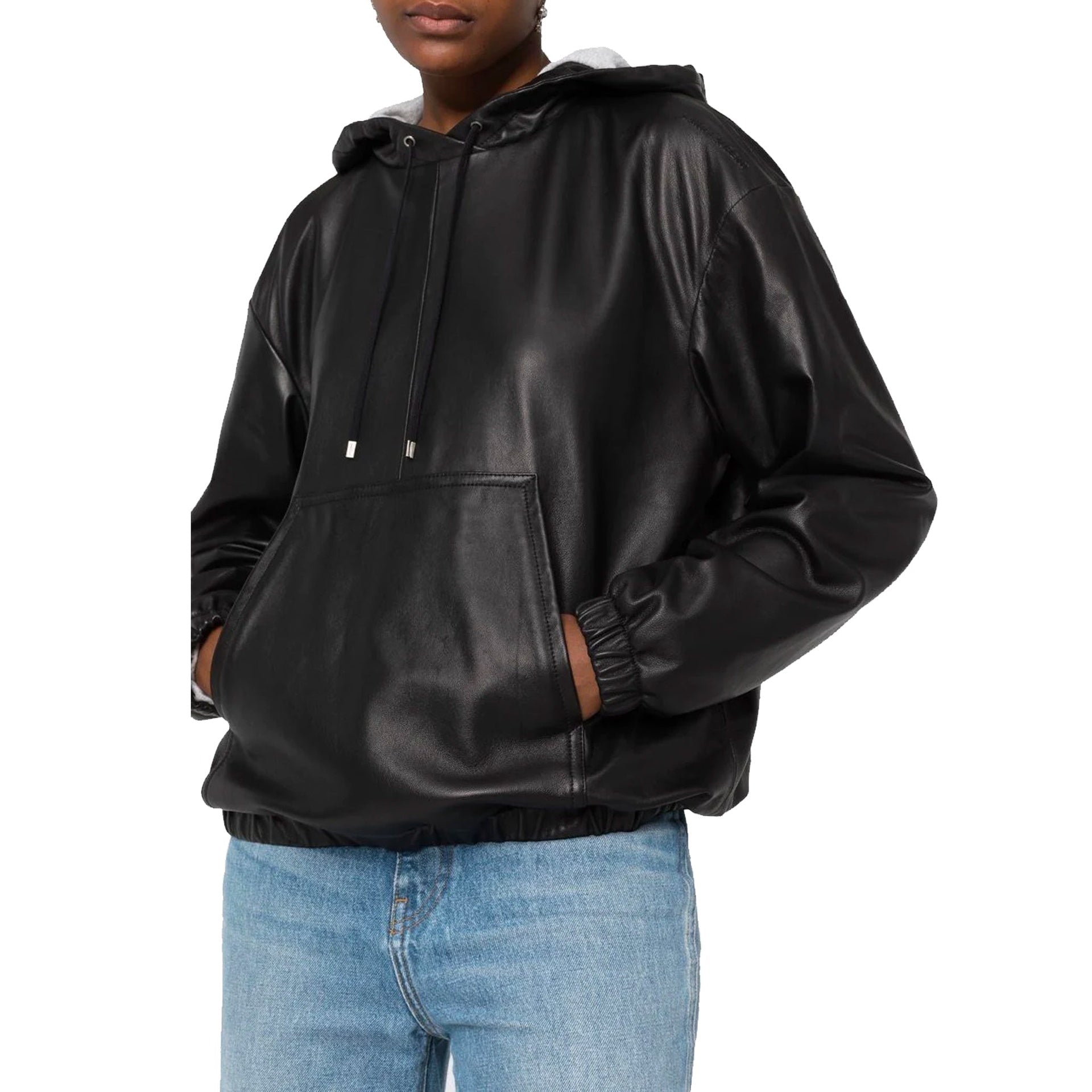 Saint Laurent Leather Hoodded Top Women