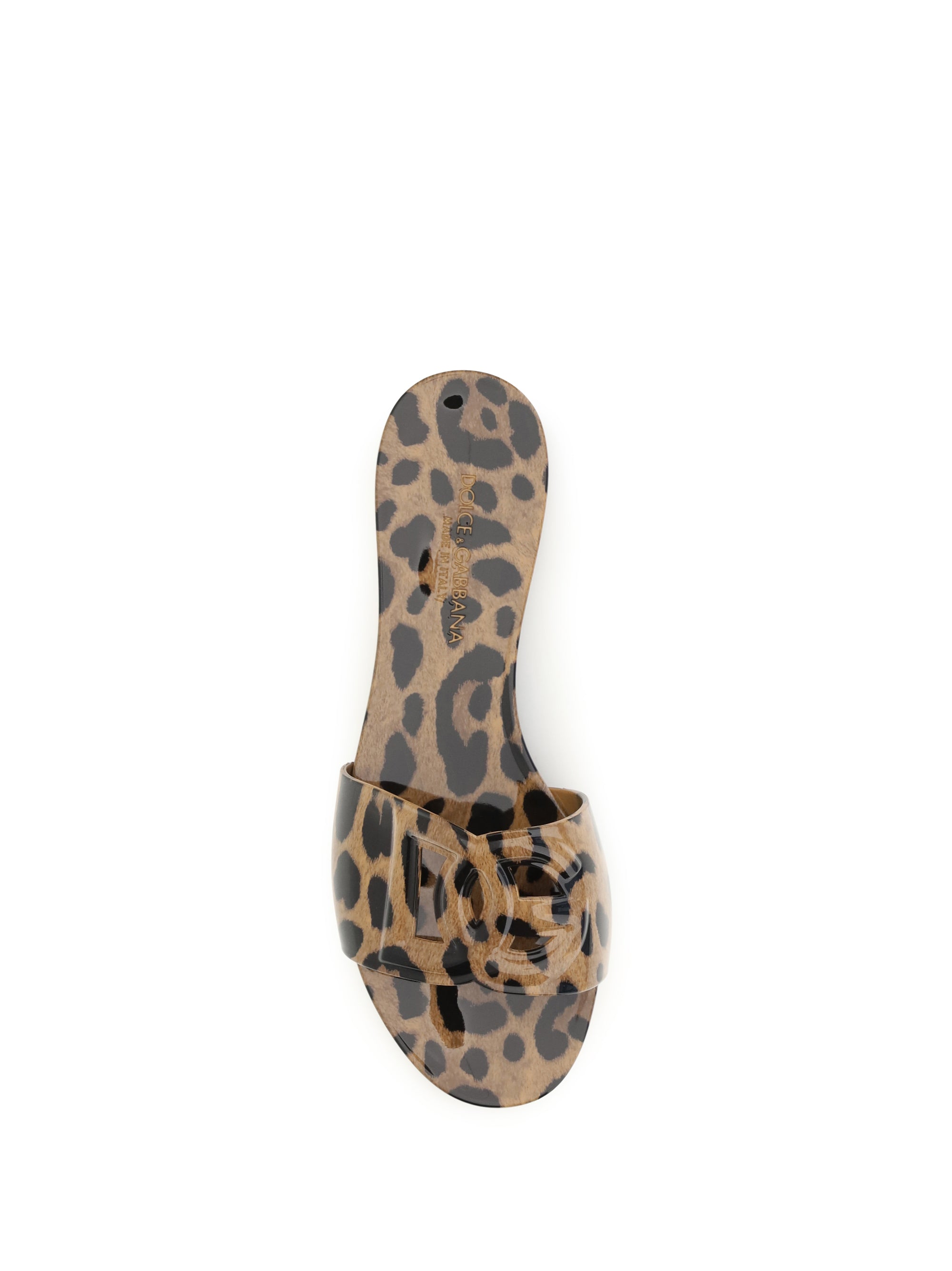 Dolce & Gabbana Women Rubber Sandals With Leopard Print