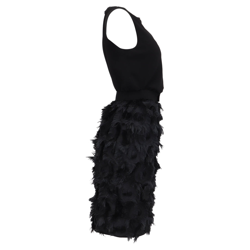 Max Mara Nastro Belted Chiffon Dress in Black Triacetate