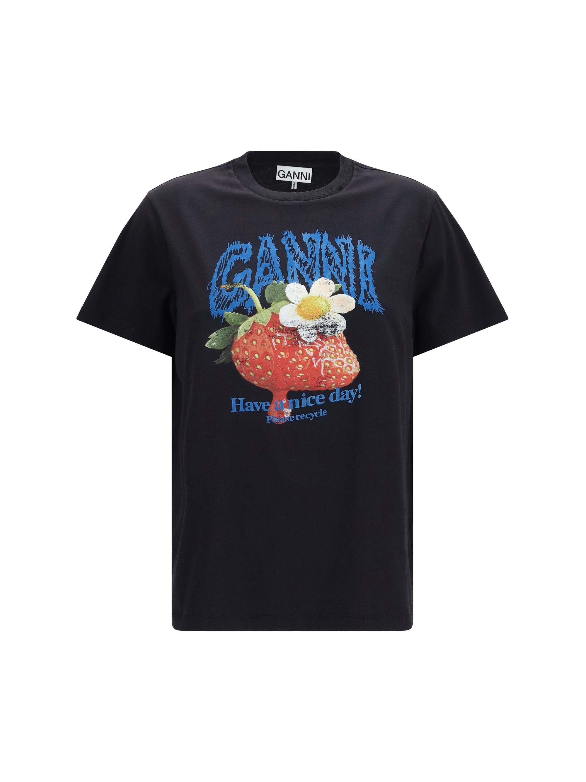 Ganni Women Strawberry Cotton T-Shirt