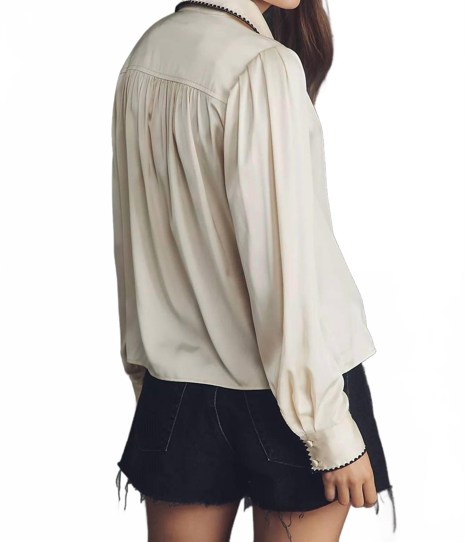 Kodie Top Silky Blouse In Ivory