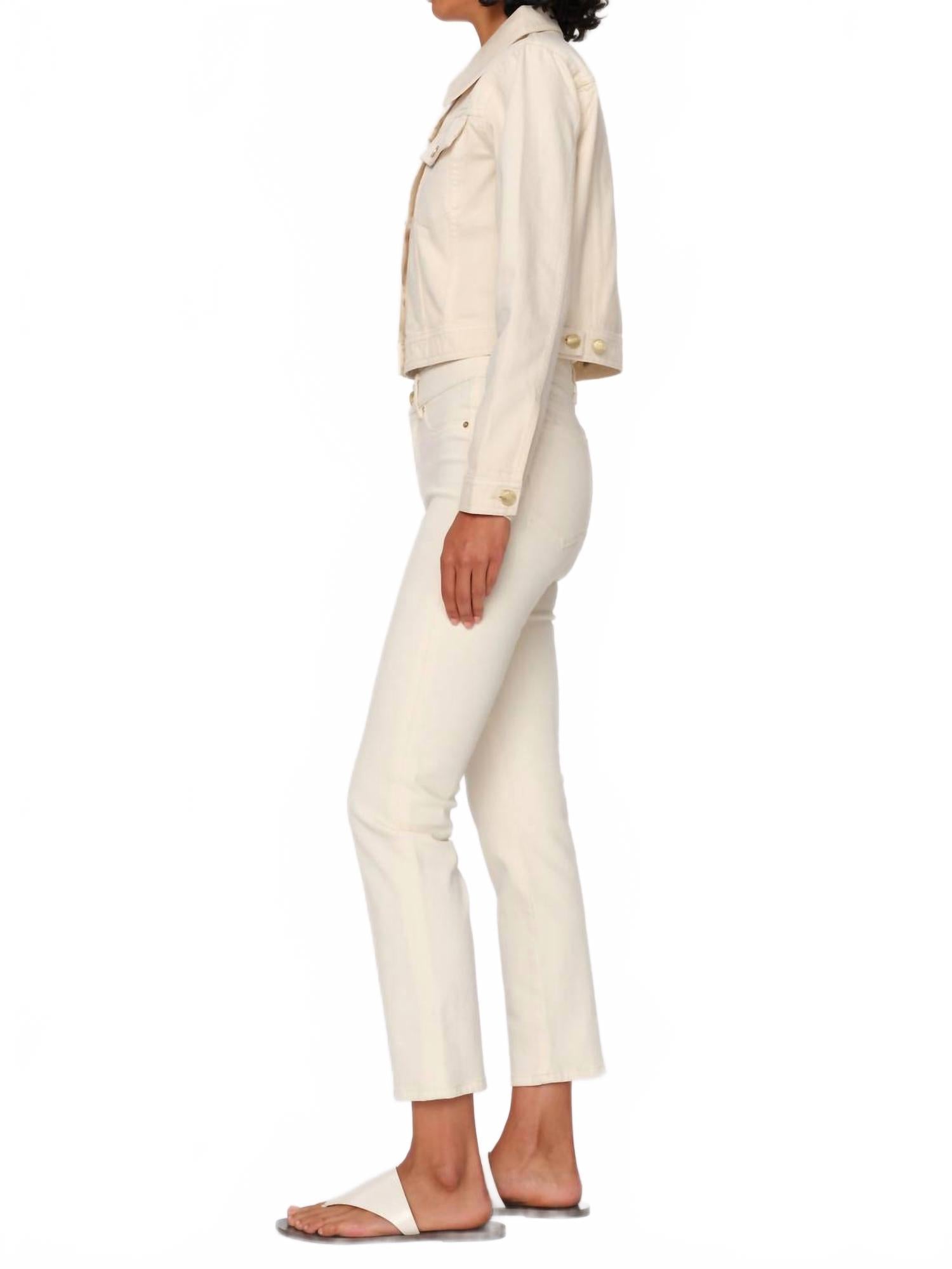 Mara Straight Mid Rise Instasculpt Anke Jeans In Ecru