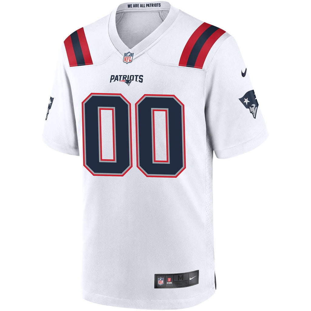 New England Patriots White Custom Game Jersey