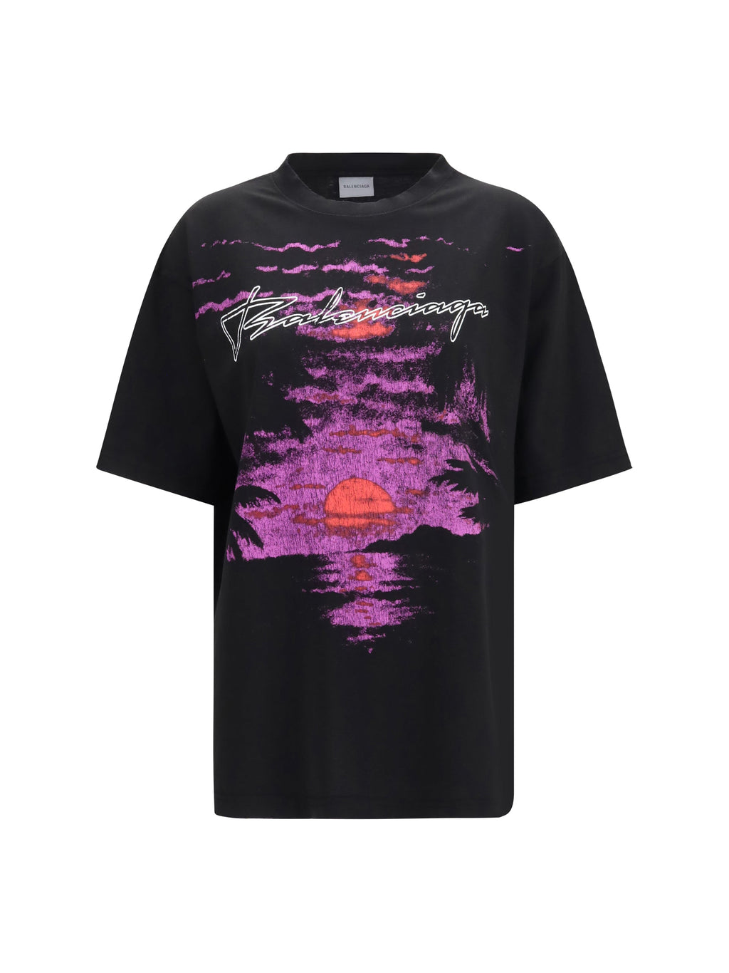 Balenciaga Women Printed Cotton T-Shirt