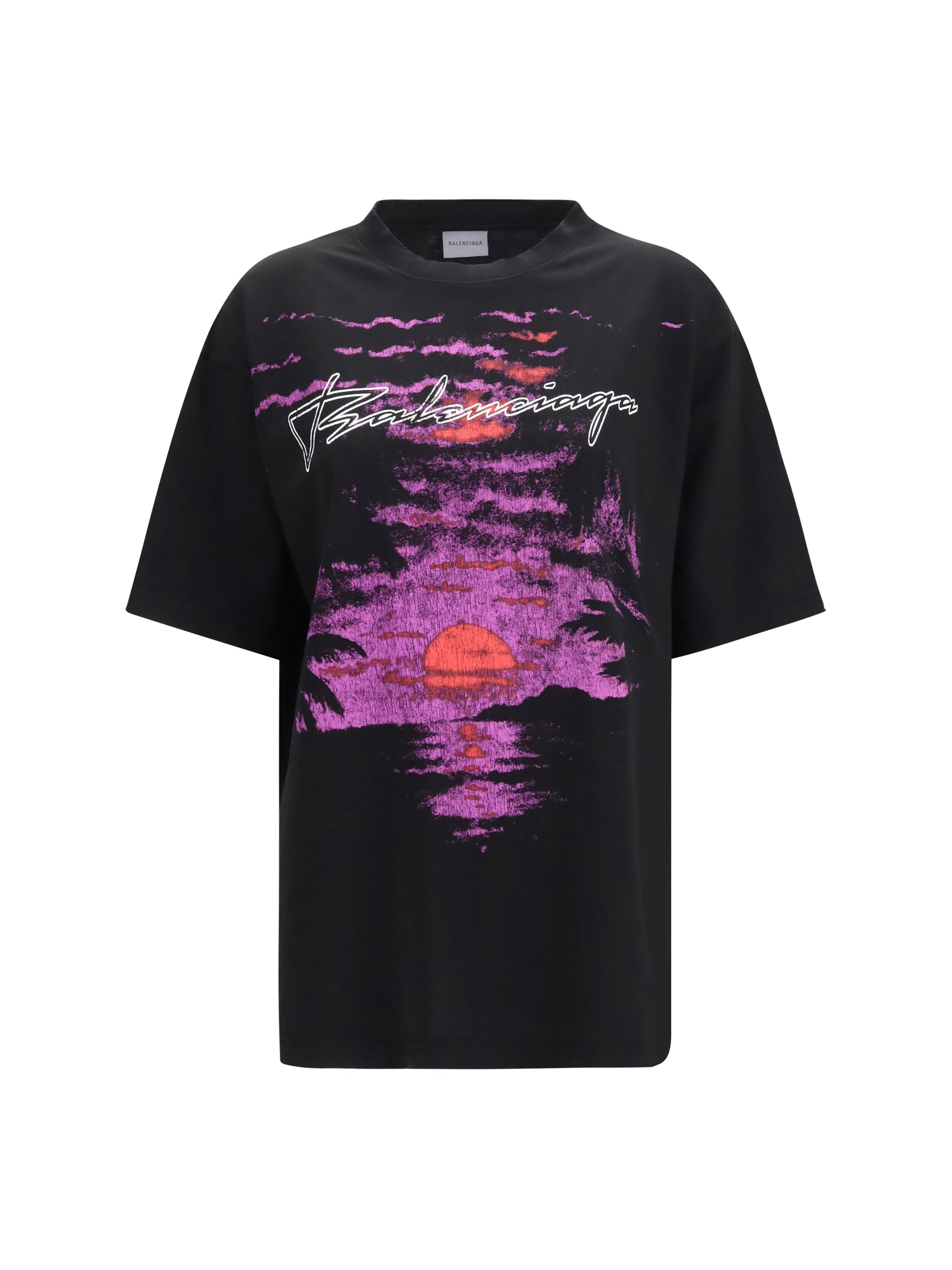 Balenciaga Women Printed Cotton T-Shirt